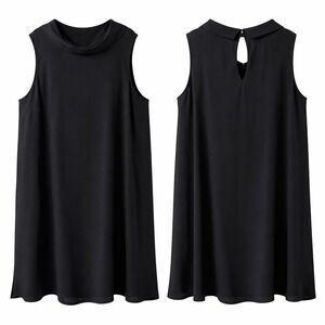 Adrian Papell Black Cowl Neck Tent Dress Plus Size 24W Peter Pan Collar LBD